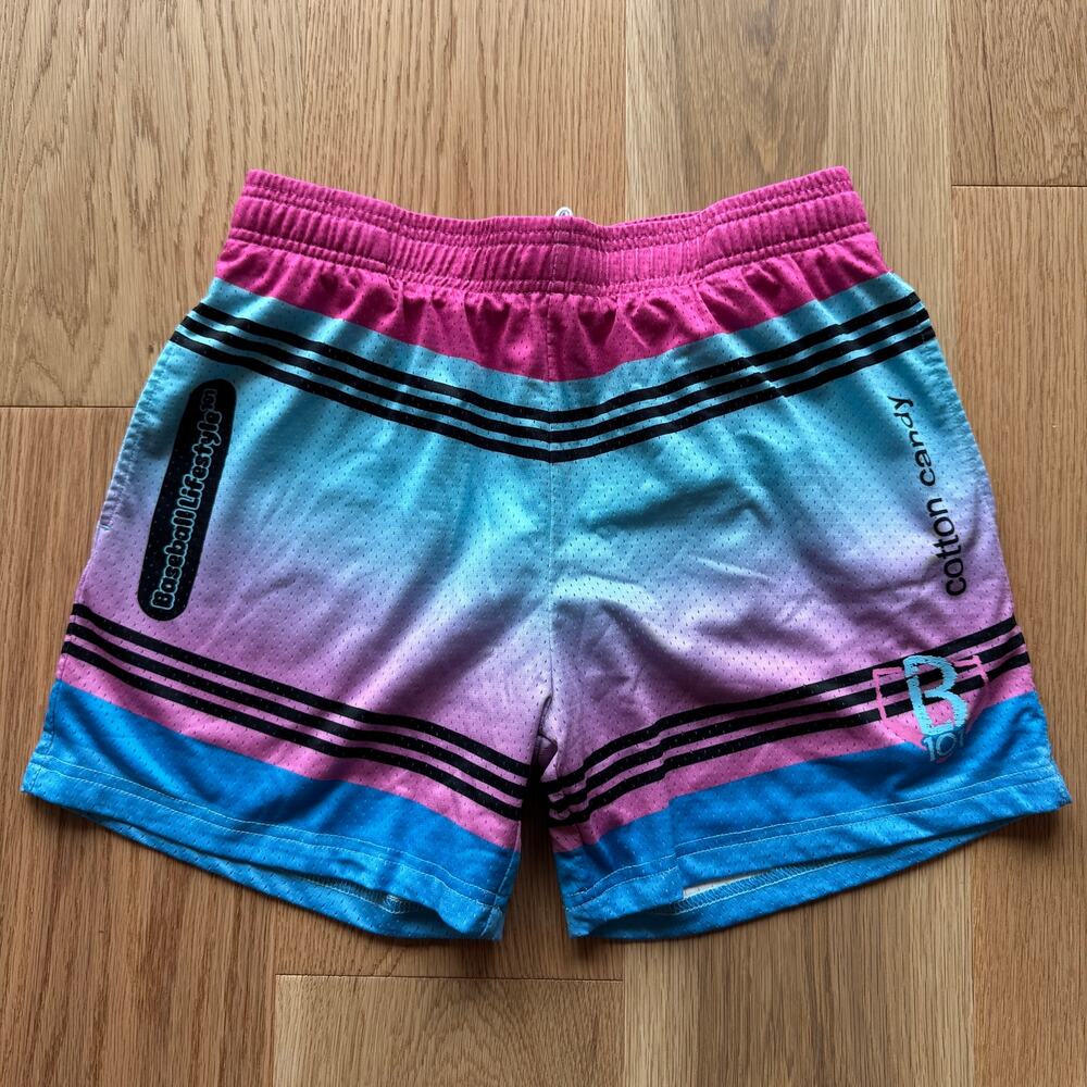 Baseball Lifestyle 101 Crayon Cotton Candy Shorts Mens Small